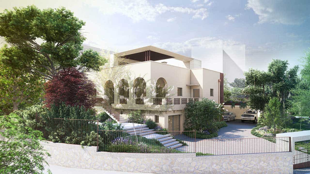 פרויקט בית לשימור בחיפה - בו השתתפו צוות גלים גנים בתכנון נוף והקמת גינות