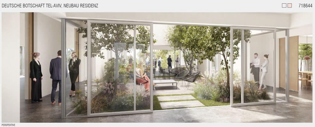 פרויקט תכנון ועיצוב בית שגריר גרמניה ע"י צוות גלים גנים המתמחים בתכנון נוף ועיצוב גינות